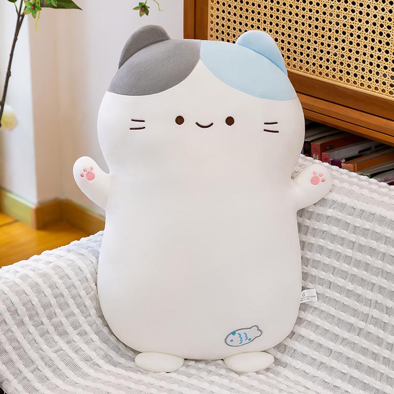 Three-flower cat throw pillow kitten plush toy sleeping doll sofa pillow girl bed pitcher doll
