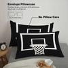 Basketballplatz Sportdruck 3-teiliges Bettwäscheset: Bettbezug & Kissenbezüge