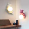 SANDYHA Colorful Cartoon Bear Night Light Wall Lamp Unique Fun Decorative Lighting for Kids Bedroom Living Room Study Ideal for