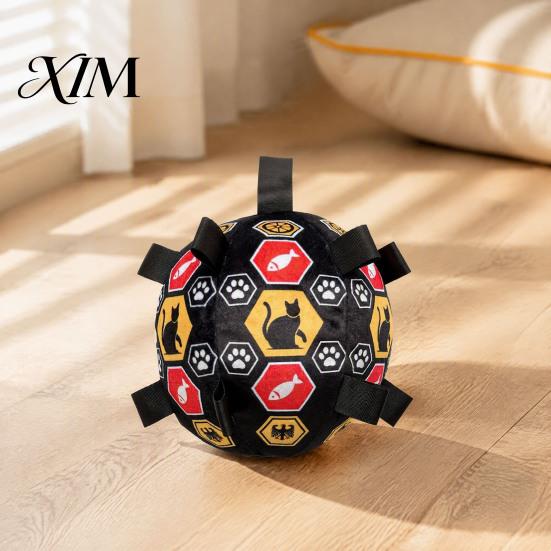 Soft Training Balls for Dogs Stuffed Football Dog Toy with Bell, Plush Ball Chew Toy, Lightweight Throwing Toys Pet Interactive Fetch Small To Medium