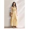 Mishow Tie-Dye Ruches V-hals Kant Resort Maxi Jurk