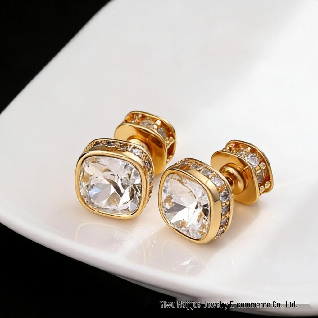Miki Light Luxury Crystal Stud Earrings: Elegant Women's Niche Design for Fashion