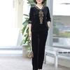 2pcs Pants Suits Spring Autumn Women's Gold Velvet Plus Size Blouse High-waist Velvet Harem Pants Two-piece Set
