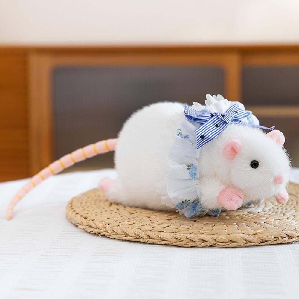 Plush Mouse Doll Floral Dress Mouse Toy Creative Flower Branch Rat Doll  Kids Gift Birthday