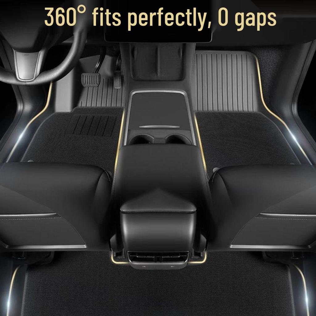 New Version TPE Floor Mats for Tesla Model 3/Y - Full Set, Surround Design