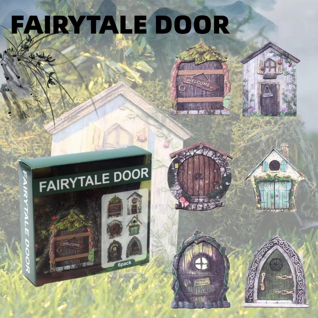Mini Fairy Door Corrosion Resistant Moisture-Proof Micro Decor Fairy Tale Learning Toy Kit For Kids For 112 Dollhouse