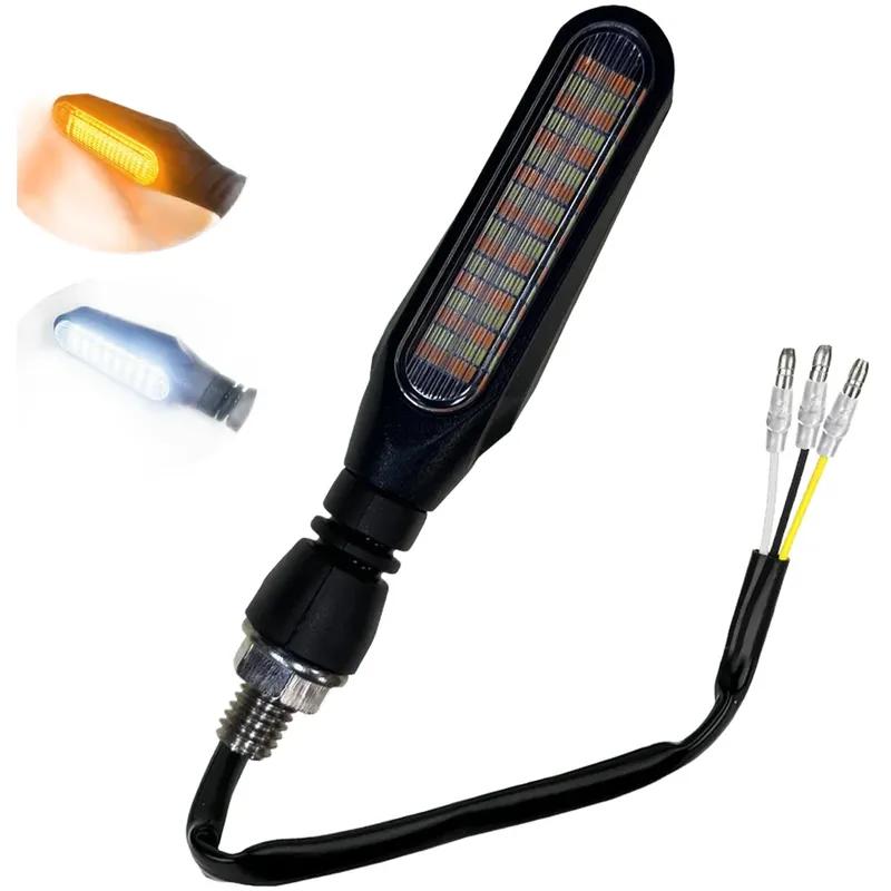 2pcs Motorcycle Turn Signal 36LED Lights Front Rear Tail Flowing Amber Indicator Red Brake Combination Tail Lights 12.8V