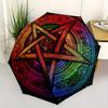 Kolorowy Pentagram Mandala - Boho Makrama Ścienna do Dekoracji SypialniParasol, Przenośny Parasol Trójzłożony dla Mężczyzn i Kobiet, Prezent Świąteczny ES192