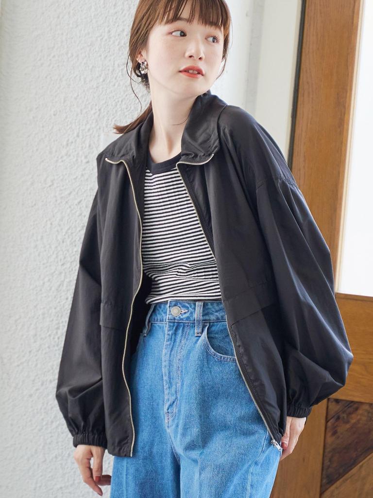 Cohen Water-Repellent Sheer Rip Nylon Stand-Up Blouson 76606000009 0970 BLACK(09) L