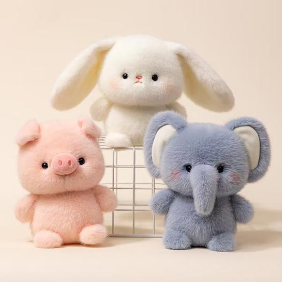 Elephant Plush Toy Soft Stuffed Animal Joyful Chicken Pig Fox Lamb Bunny Penguin Bear