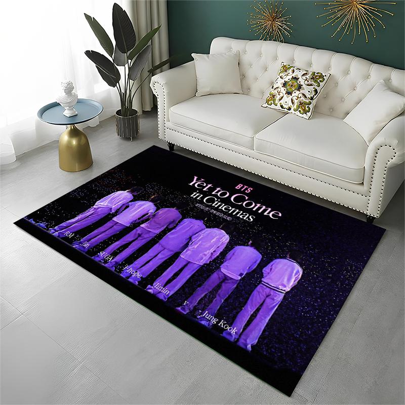 Kpop B-BTS Fashion Group Star Carpet Rug for Playroom Bedroom Living Room Sofa Home Decor,kids Area Rug Non-slip Floor Mat