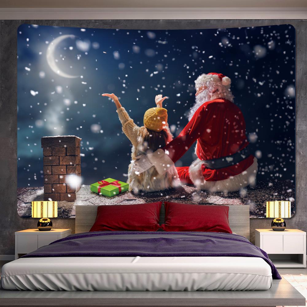 Christmas God Deer Tapestry Hippie Christmas Home Decor Tapestry Boho Room Wall Decor Background Fabric Tapiz Navideño