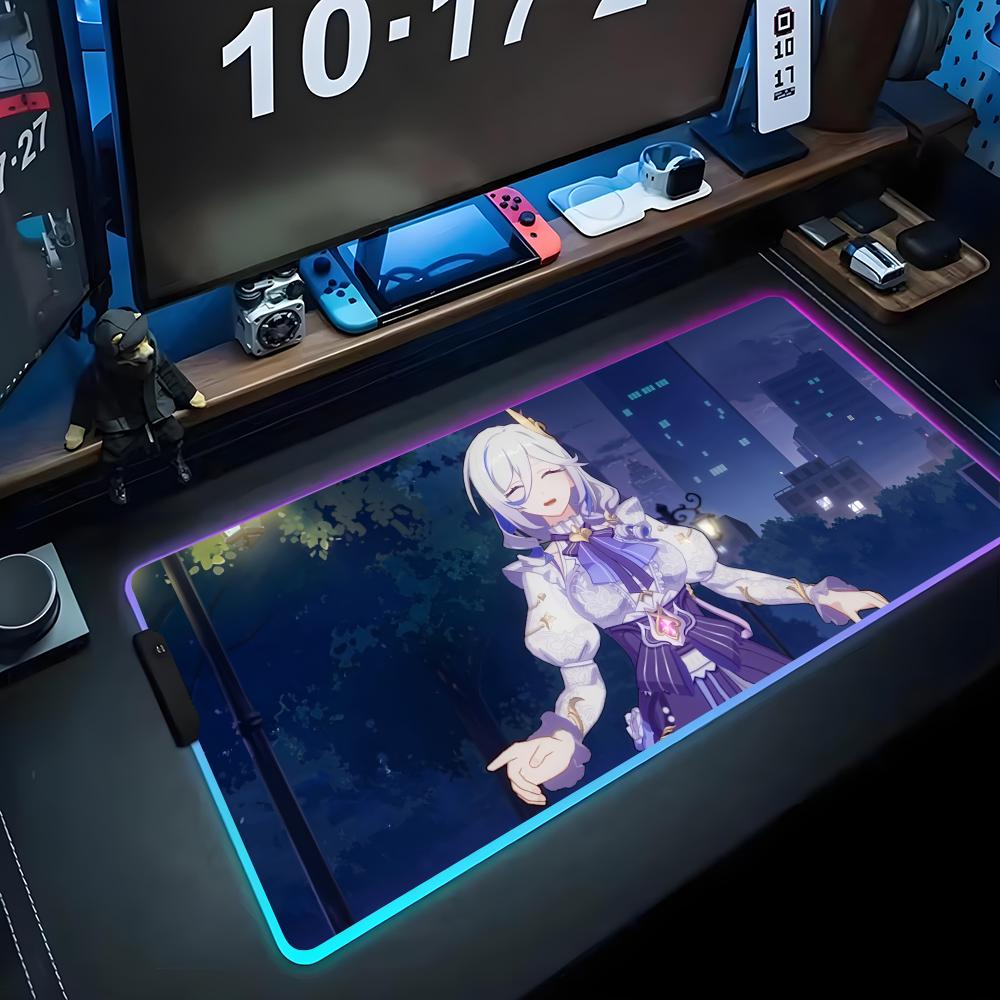 misteln schariac Mouse Pad RGB Gaming Mousepad Big LED Pad PC Desk Mat Luminous Mouse Pad Large Keyboard Mats Table Rug With
