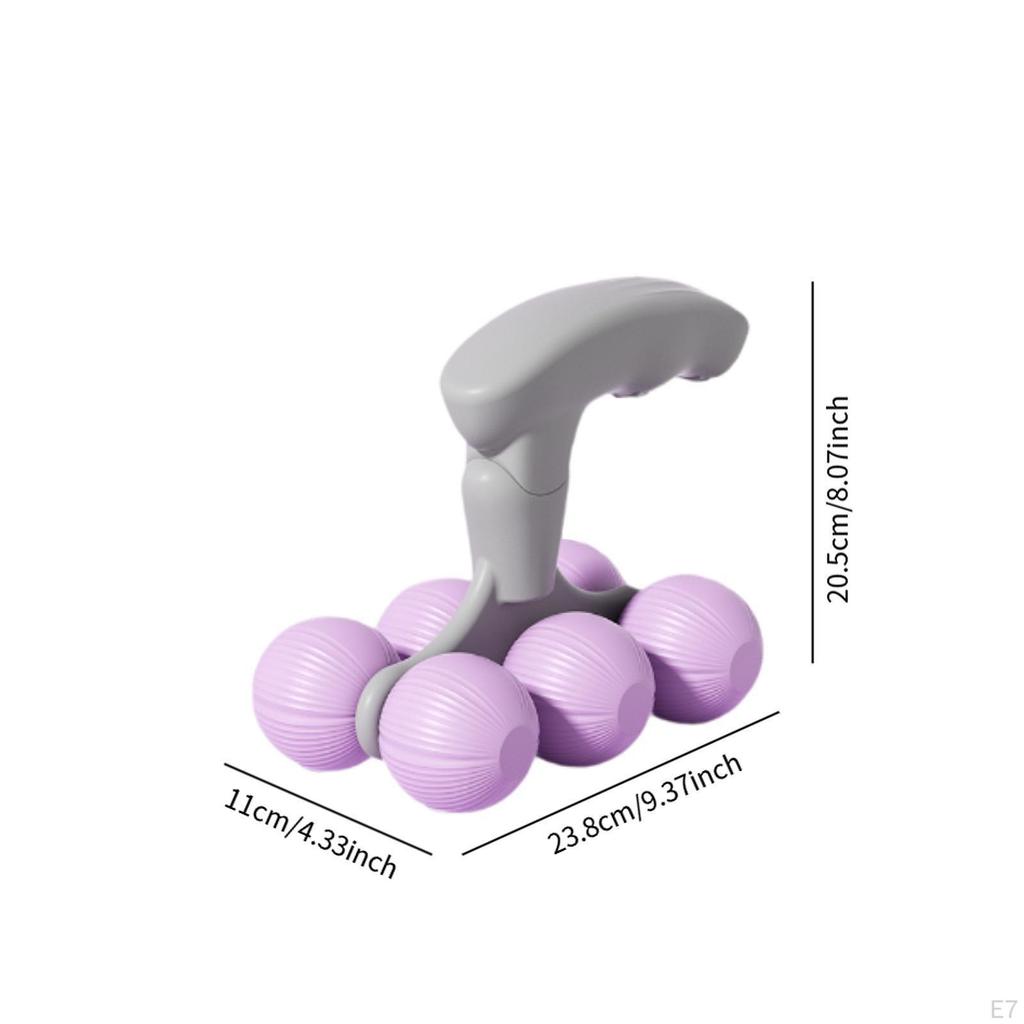 6 Wheel Massage Roller, Degree Compact Multifunctional Manual Tool, Body Roller for Waist,