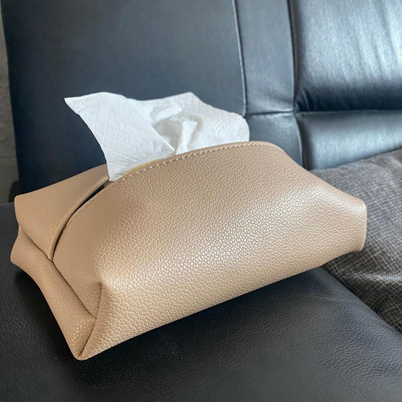 Krabice na papírové kapesníky Lehký Luxusní Obývací pokoj Kreativní Nordic Ins Vítr Obdélníkový Úložný vůz PU Kůže Čerpací Papírová krabice
