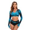 Combinaison de surf fendue à manches longues protection solaire maillot de bain pour femmes maillot de bain tendance combinaison de plongée