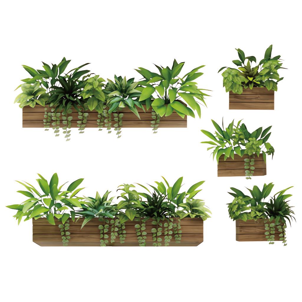 CH81995 Removable Potted Green Plant Wall Sticker