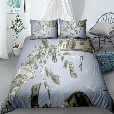 3D Printed Dollar Bills Bedding SetDuvet Cover Comforter Bed Set Quilt Cover PillowcaseKing Queen Twin Size Boys Girls Adults