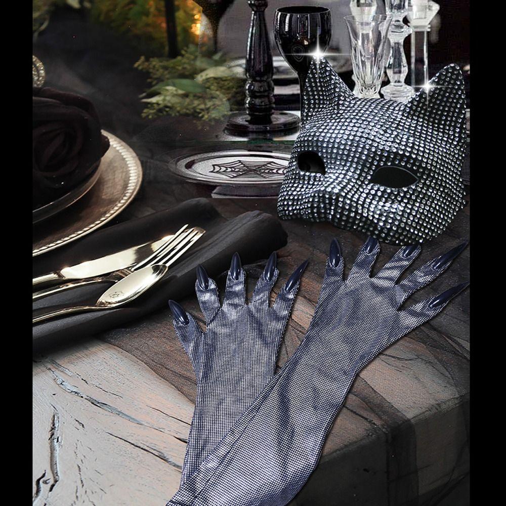 Sexy Bling Costume Accessories Halloween Party Kitten Half Masks New Shiny Cat Ear Masks