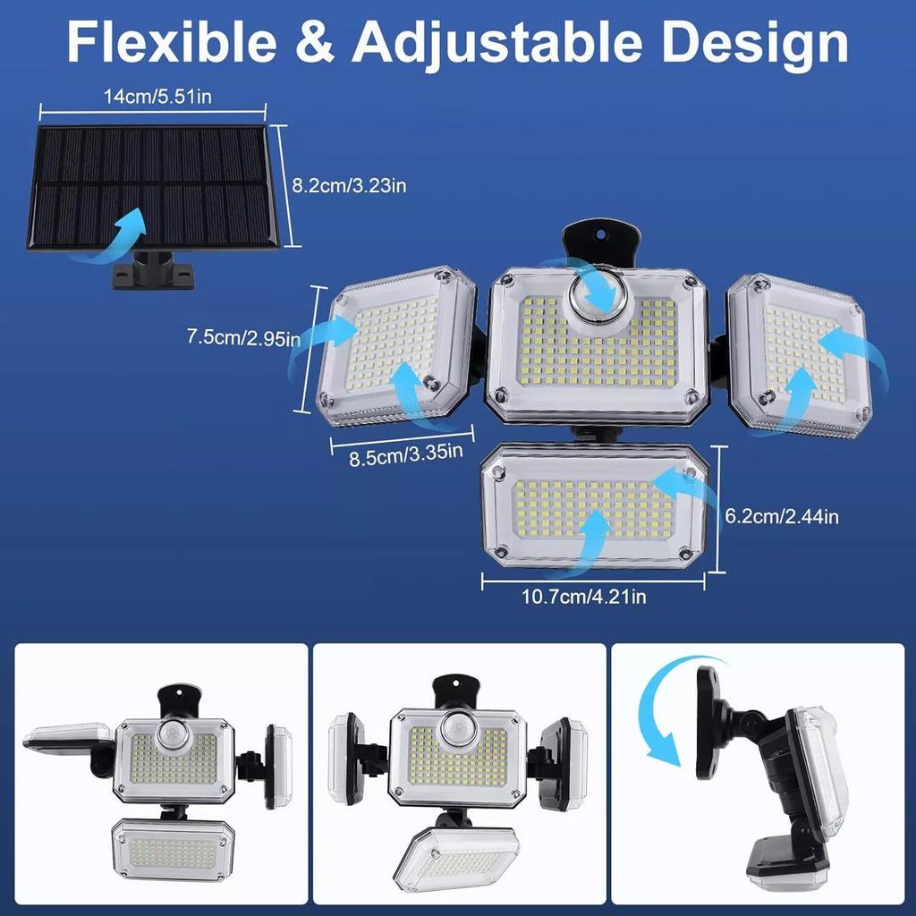 Solar Outdoor Lamp Outdoor Three Modes Motion Sensor LED Wall Light Street Light Waterproof Energy-saving Lamp Illumination Tool