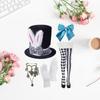 Rabbits Ears Top Hat Easter Day Costume Accessories White Gloves Striped and Plaids Stockings Party Supplies