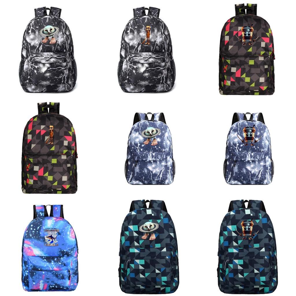 Cartoon Tungtungtungsahur Character Canvas Backpack For School Travel Outdoor