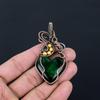 Green Flash Labradorite Gemstone Pure Copper Wire Wrapped Handmade Pendant Jewelry For Gift