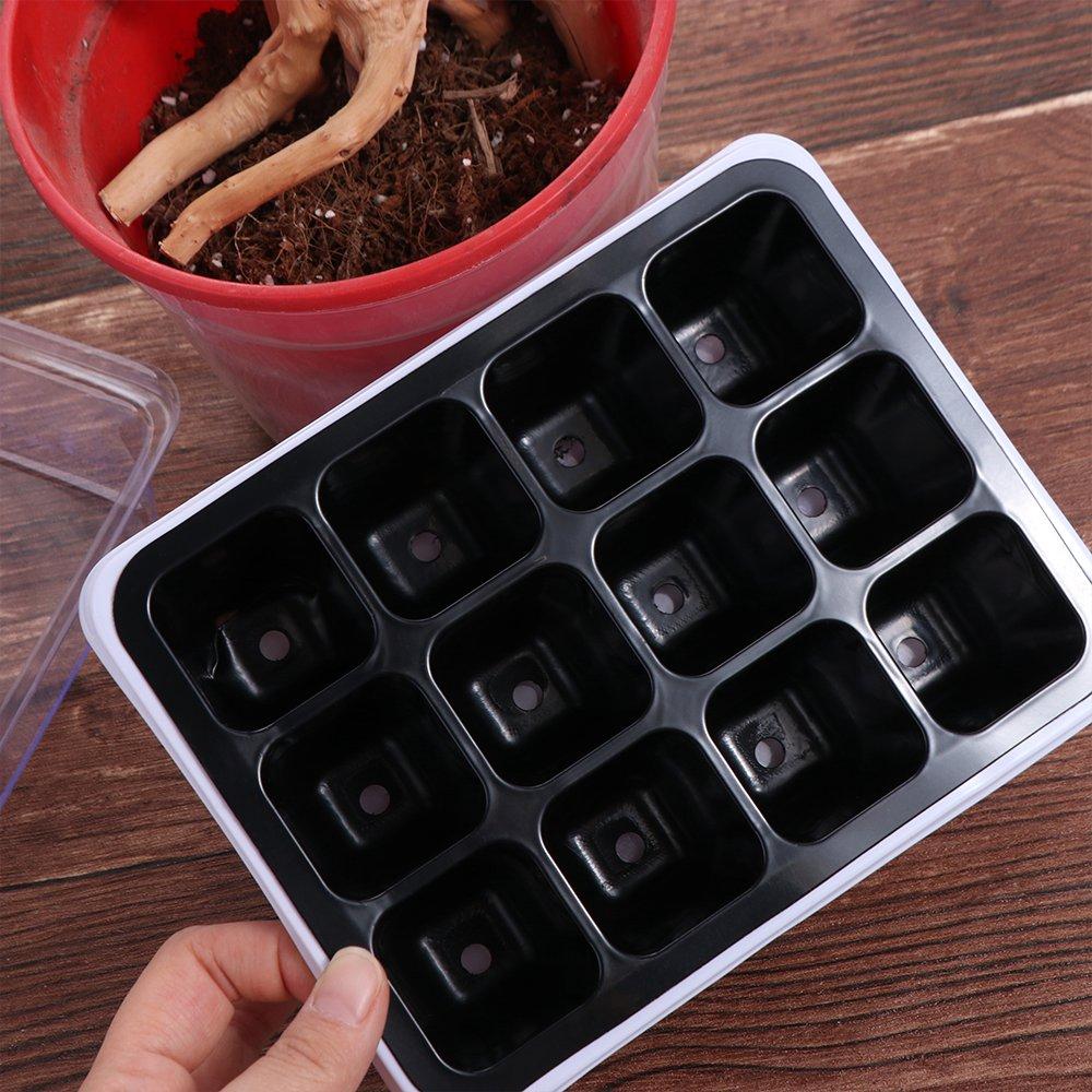 White Portable Nursery Box Set Breathable Plant Seedling Tray Germination Box  Bonsai