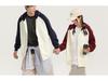 320g Unisex Youthful Trendy Loose Color Block Zipper Raglan Hoodie Cardigan
