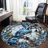 1pc Stained Glass Bird Office Round Area Rug, Under Office Chairs Bedroom Living Room Home Decor, Room Deco