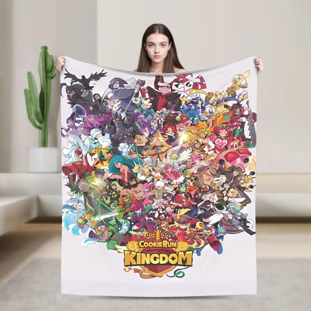 Cookie Run Kingdom Pure Vanilla Cookie Flannel Throw Blanket  for Bedspreads Knitted Blanket Office Super Soft Breathable