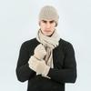 Windproof Winter Knitted Beanie Cap Warm Hat Scarf Gloves Set Touchscreen Gloves Ladies Hat