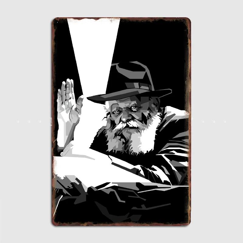 Menachem Mendel Schneerson Mendel Schneerson Metal Plaque Poster Wall Mural Kitchen Designing Plaques Tin Sign Posters