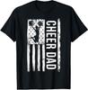 Cheer Dad Cheerleading American Flag Fathers Day Cheerleader T-Shirt