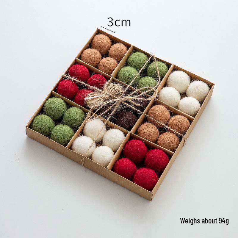 NUCHI Wool Felt Snowflake Ball Set - Christmas Tree Ornaments