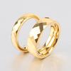 European American Ins New Tungsten Steel 4MM 6MM Faceted Polygon Rhombus Couple Rings