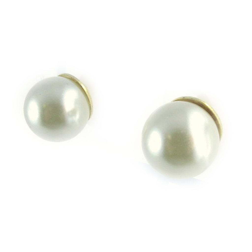 Les Trésors De Lily [L1585] - Ivory 'Perla' Earrings (12 Mm)