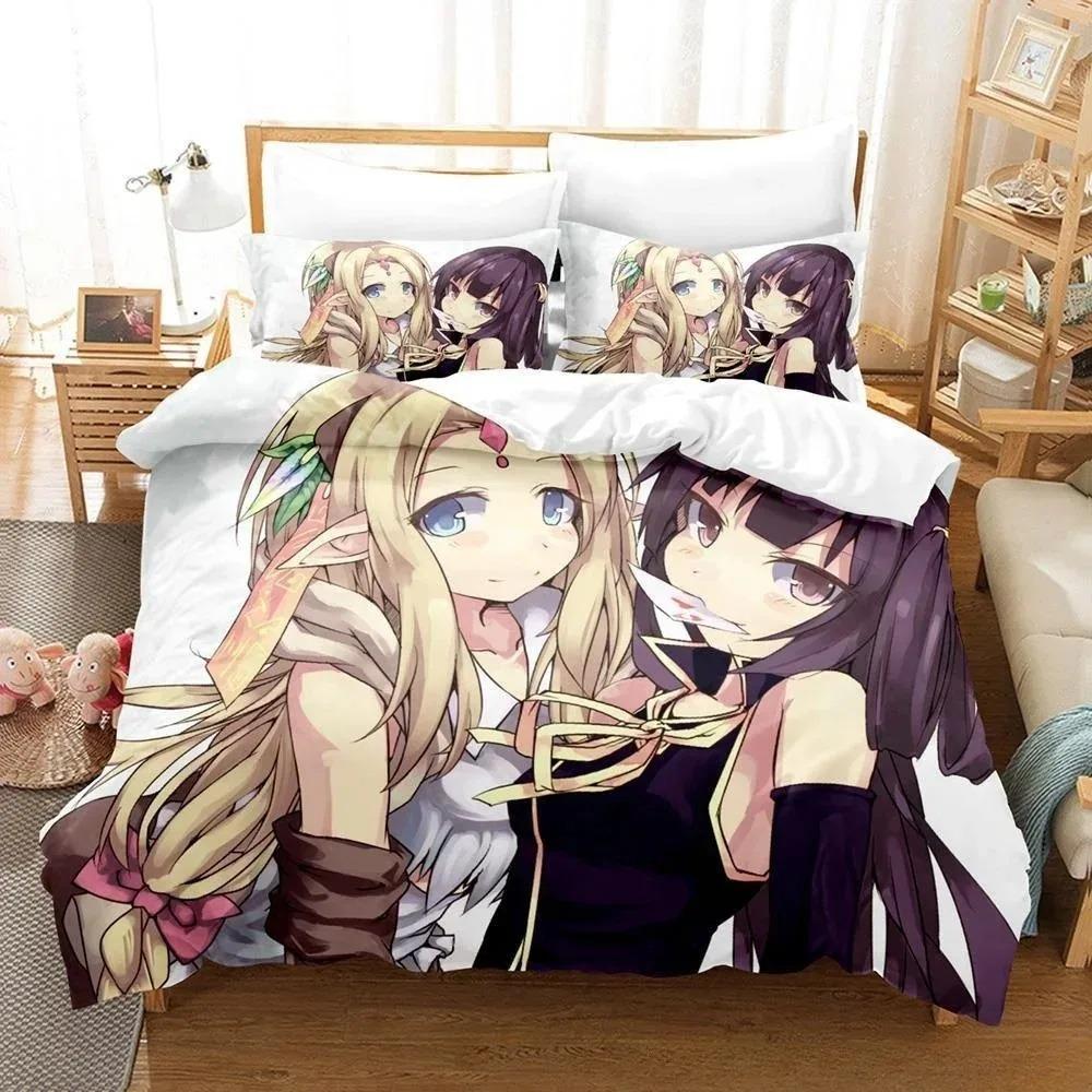 New 3D Printing Kawaii Girls Bedding No Game No Life Bedding Set Cartoon Anime Three-piece Set Adult Kid Bedroom Duvetcover Set