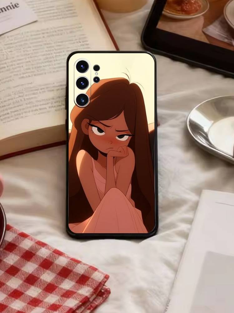 T-Rapunzel Princess Phone Case For Samsung S26,S25,S24,S23,S22,S30,S21,Ultra,Plus,FE 5G Black Soft Cover