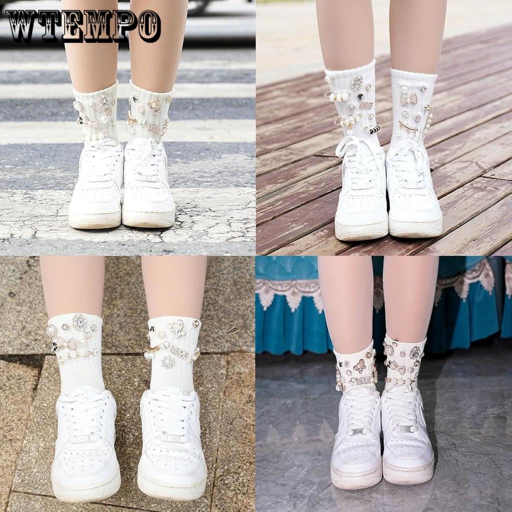 65 szt. Charmsów do skarpetek Agrafka Broszka Charmsy do skarpetek śmieciowych Broszki i przypinki dla kobiet Przypinki z charmsami do skarpetek śmieciowych Charmsy agrafki do skarpetek