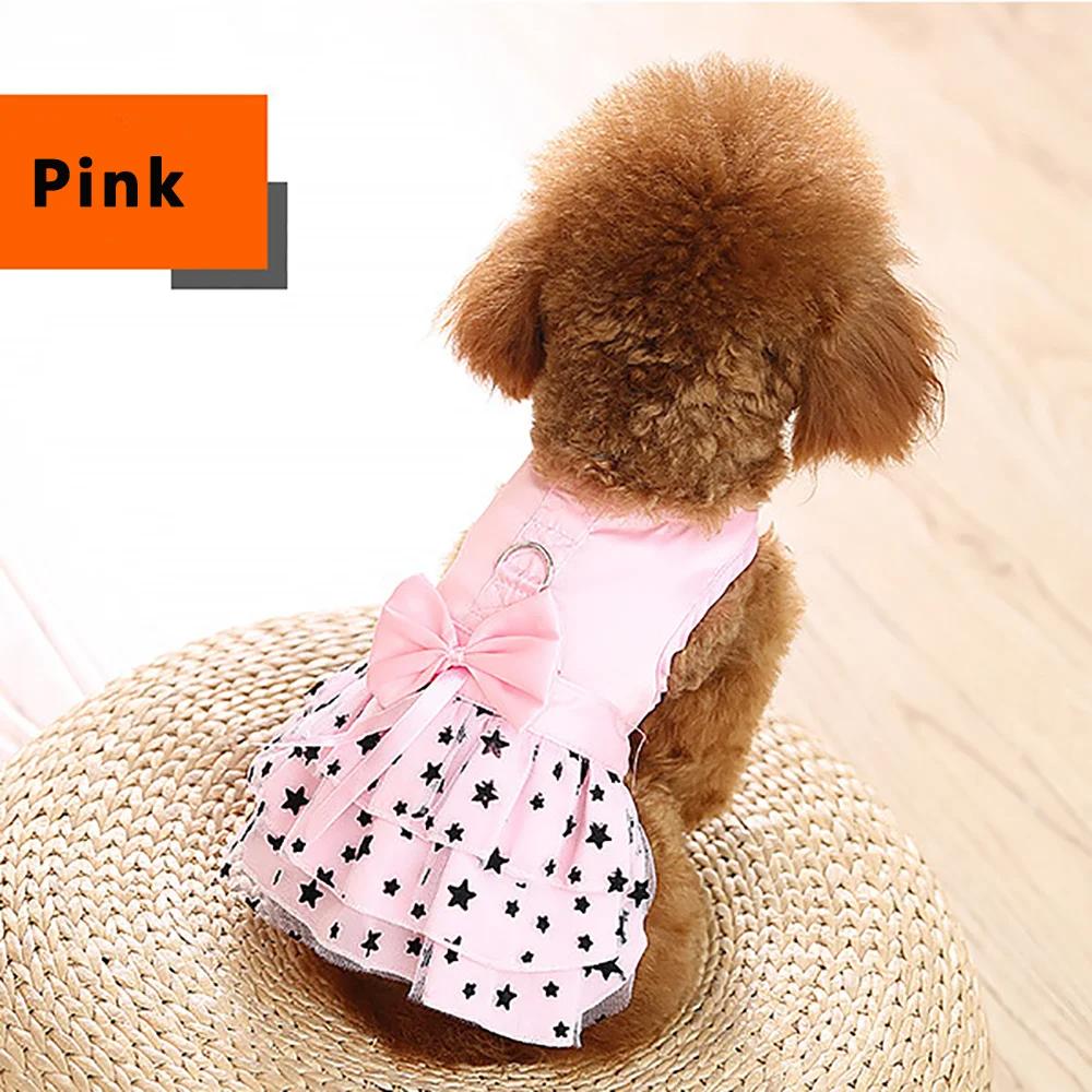Dog Dresses Spring and Summer Princess Puppy Cat Skirts Star Pattern Teddy Bichon Dog Dress Summer Pet Clothes