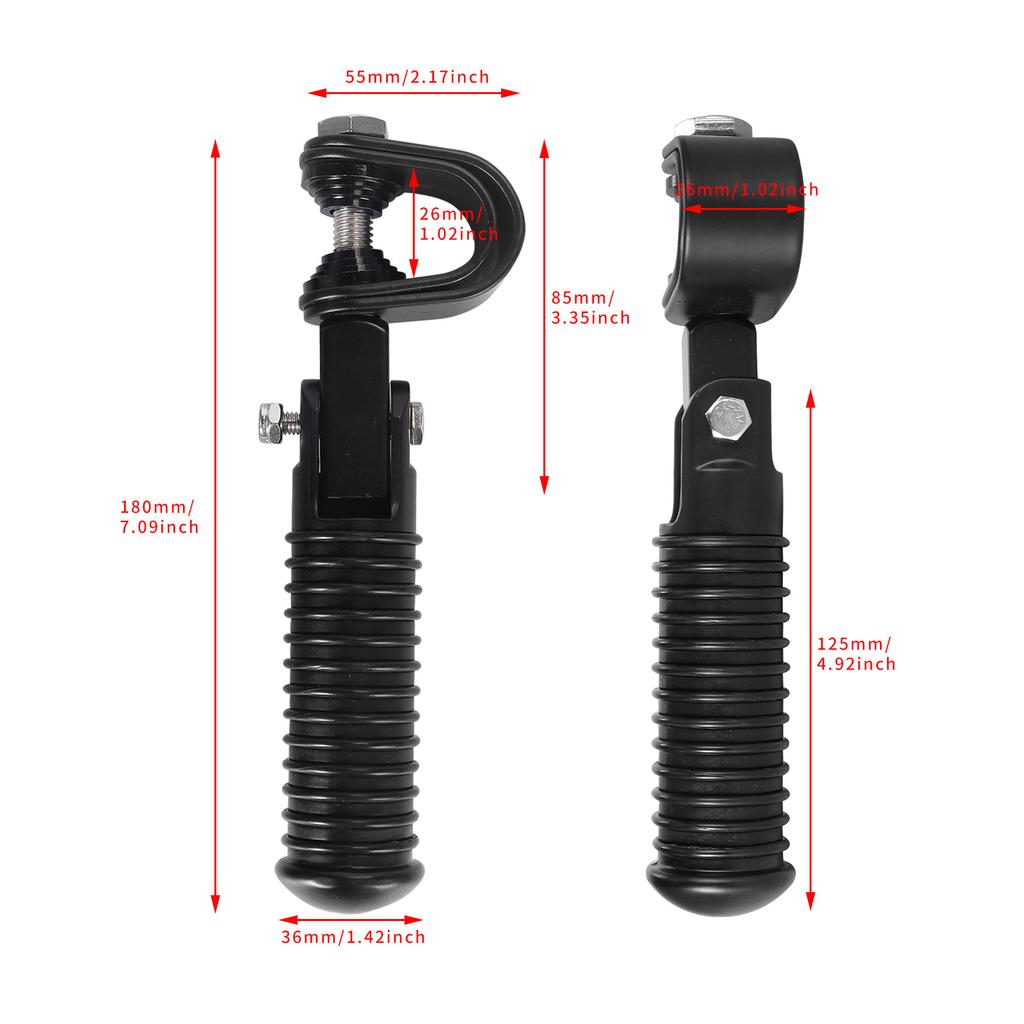 Engine Guard Footpegs Motorbike Parts Foot Pegs Pair Of Motorcycle Foot Pegs Clamp Footrest Mount For 1in Engine Crash Guard