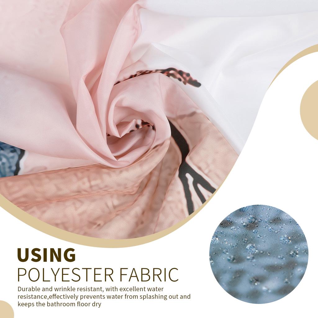 Shower Curtain Set Mid Century Curtains Bathroom Set Non-Slip Bohemian Style Set Decor Floor Rug Bath Mats Toilet Lid Cover