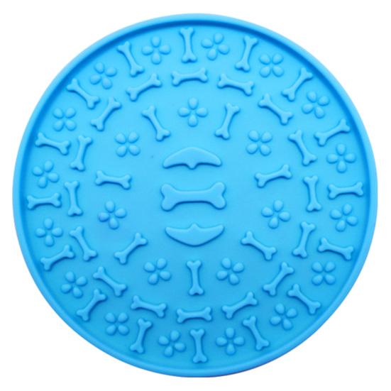 Yousheng Pet Slow Food Mat with Strong Suction Cup, Bone Paw Print Design Dog Feeding Mat, Dog Slow Eating Bowl Accessory for Preventing