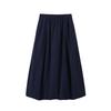 Women's High-Waisted Knit A-Line Midi Skirt, Spring/Autumn, Petite Pumpkin Umbrella Style