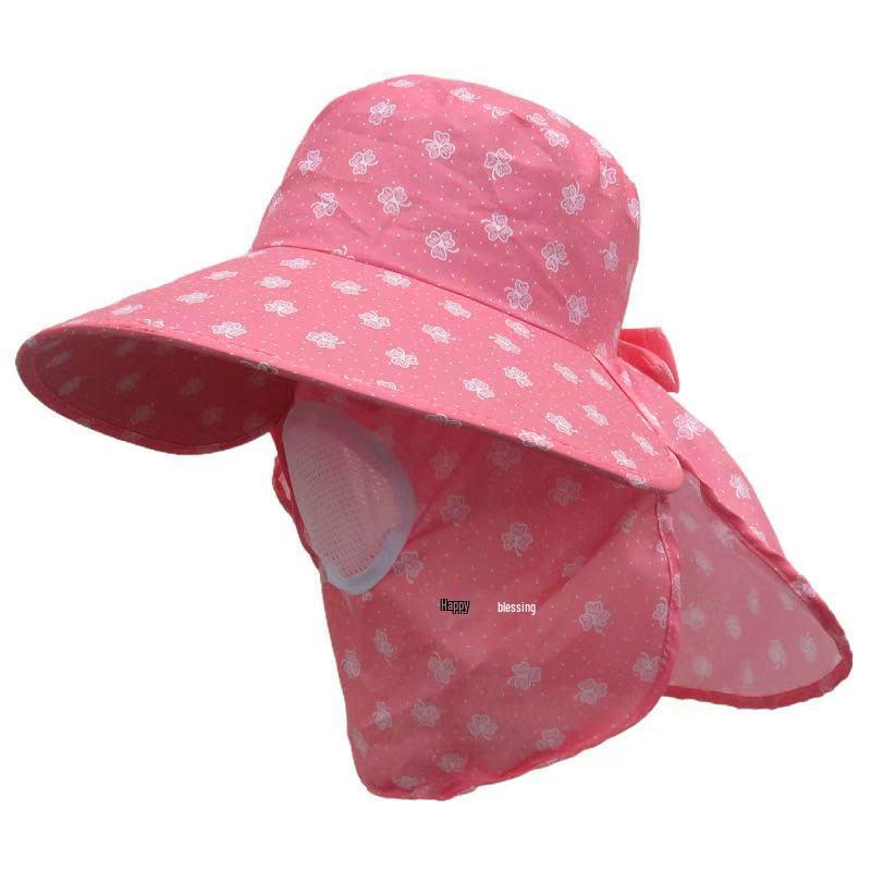 Women's Sun Protection Wide Brim Hat with Face Mask - UV Protection for Summer Activities