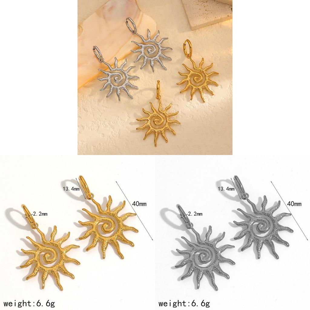Orecchini Girasole Acciaio Inossidabile Minimalista Geometrico Gioielli Per Donna
