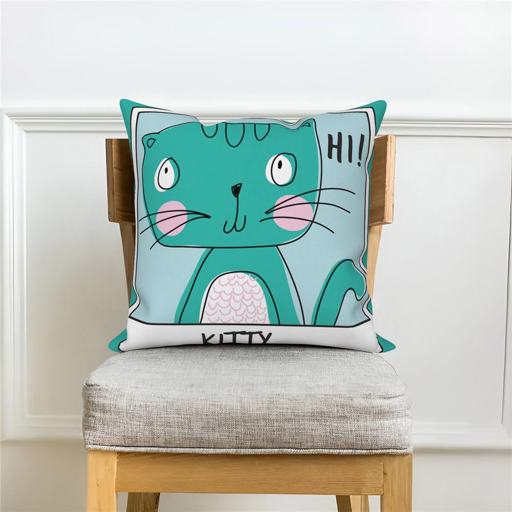 White Throw Pillow Cover Home Decor Sofa Decorative   Cartoon Animal Cushion