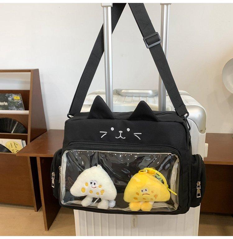 Módní Roztomilá kočičí taška přes rameno pro ženy Nylon Lolita Jk Casual Kawaii Japonský styl Ita Bag Y2k Fashion Students Crossbody