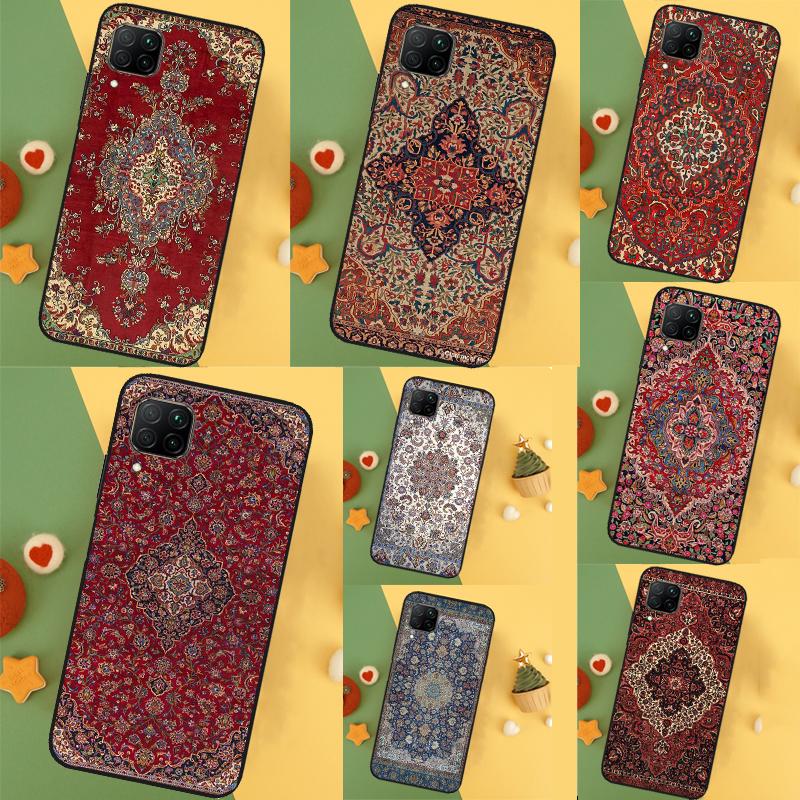 Persian carpet Floral pattern Case For Huawei Nova 11 Pro 3i 7i 8i 11i Y60 Y70 Y90 Y61 Y91 9 10 SE P20 P40 P30 Lite Cover